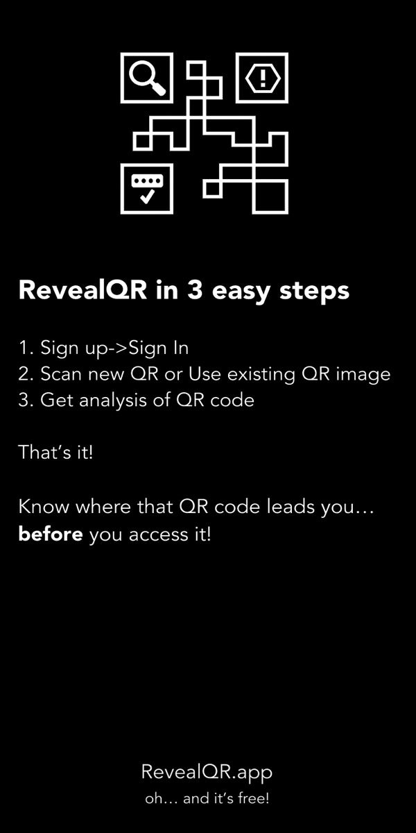 RevealQR in 3 easy steps